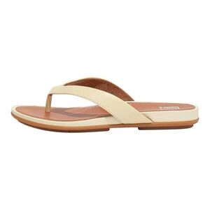 FitFlop Women's Pale Yellow Gracie Leather FLIP-Flops Sz 11